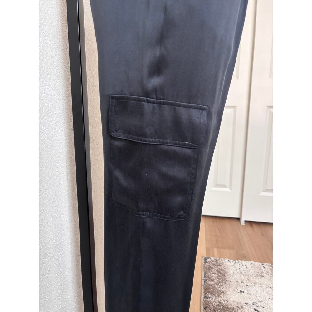 Nicole Miller | NWT 100% Silk Jogger Pants with Cargo Pockets Size S - Picture 6 of 9